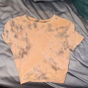 Wild Fable Tie-Dye Crop Top in Peach and Gray